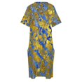 thumbnail image 4 of Vestido holgado con bolsillos para mujer mono de verano azul dorado, 4 of 6