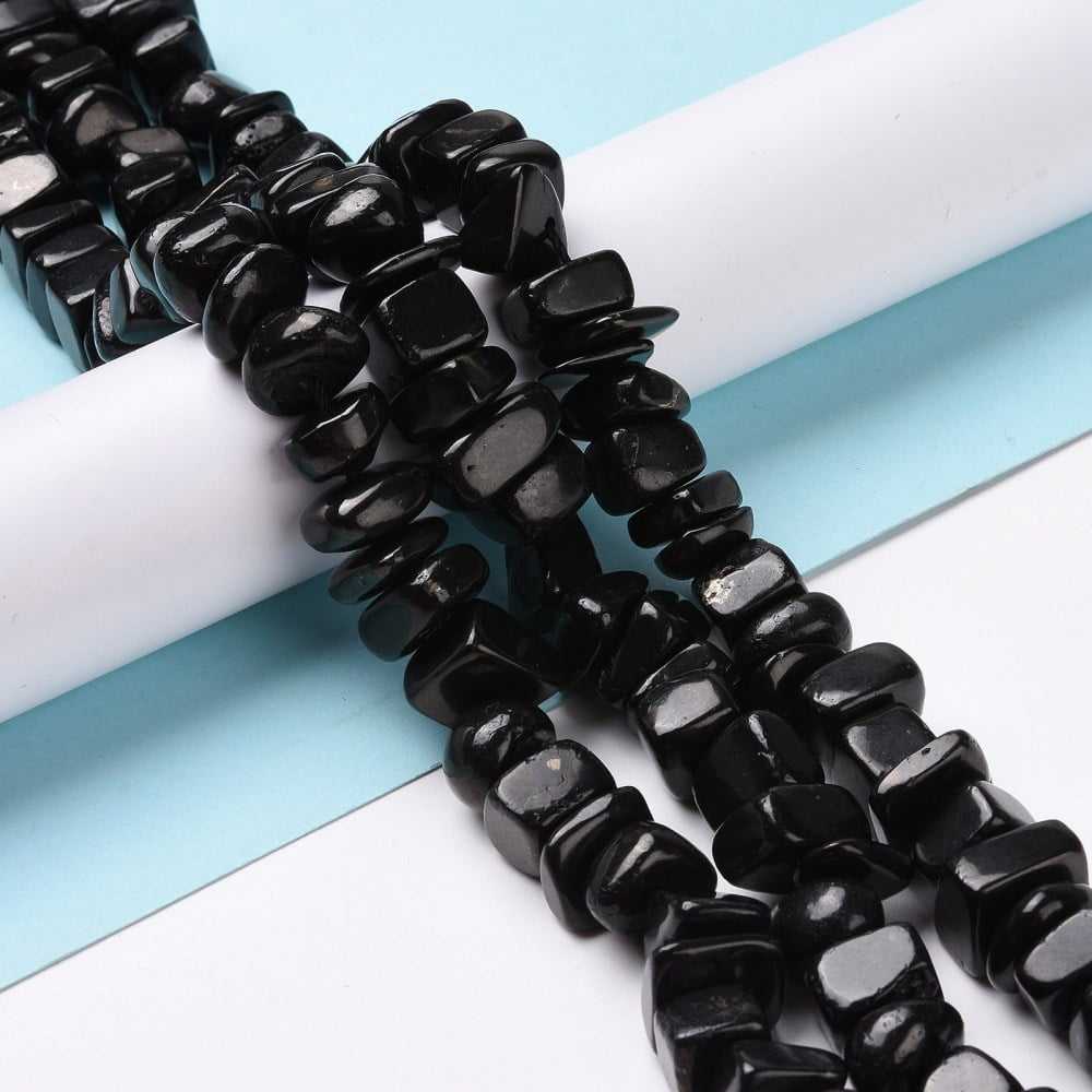 2Strand Natural Shungite Stone Beads Strands Nuggets 10~16x10~12.5x6.5~7mm Hole: 1mm about 63~64pcs/strand 15.75~15.83 inch(40~40.2cm)