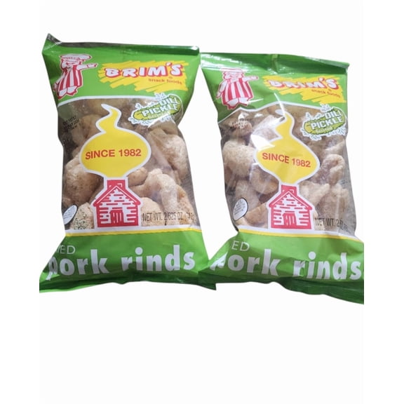 Brim's Pork Rinds Dill Pickle Flavor 2 Pack 2.625 oz