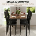 thumbnail image 5 of UHOMEPRO 5 Piece Dining Table Set with 4 Padded Faux Leather Chairs, Modern Rectangle Kitchen Table Set for 4, Compact Dining Room Table and Chair Set for Kitchen Dining Room Small Space, Brown+Black, 5 of 7