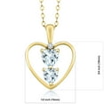 thumbnail image 2 of 18K Yellow Gold Plated Silver Sky Blue Aquamarine and White Lab Grown Diamond Pendant Necklace for Women (0.67 Cttw, Gemstone March Birthstone, Heart 5MM and 4MM, with 18 inch Silver Chain), 2 of 3