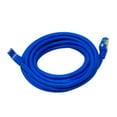thumbnail image 3 of QualGear RJ45 Cat 7 Ethernet Patch Cable, 10Gpbs High-Speed Cable, 600MHz, Triple-Shielded, Round, 15 Feet, Blue, 3 of 4