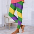thumbnail image 5 of Festive Outfits for Women Mardi Gras Leggings Colorful Graphic Printed Tights Holiday Party Slim Fit Pants (XL, Green), 5 of 5