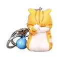 thumbnail image 3 of Cat Keychain Charms, Key Ring Cute Key Chain Shy Chubby Kitten Trinket Bag Decor, 3 of 5