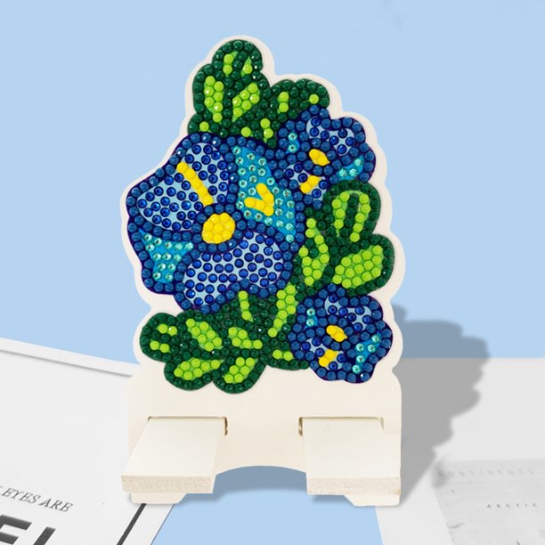 Cuadros Decorativos Soporte para teléfono con pintura de diamantes para manualidades de resina de cristal de escritorio (flor 3) Wdftyju embutido en tela