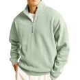 thumbnail image 2 of QHRMKOG Sweatshirts for Men Fall Fashion Long Sleeve Half-Zip Sweatshirt Loose Fit Comfort Hoodies Basic Color Clothes Green XL, 2 of 4