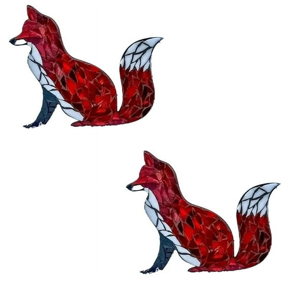 2PCS DIY Mountain Range Mosaic Kit Funy Sunflower Mushroom Stained Glass Craft Kit,B