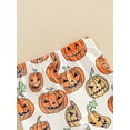 thumbnail image 5 of Franhais Newborn Halloween Leggings, Girls Cartoon Pumpkin Print Elastic Waist Trousers (White), 5 of 7