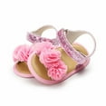 thumbnail image 5 of Infant Baby Girls Summer Sandals with Flower Soft Sole First Walker Crib Dress Shoes 0-18M, 5 of 11