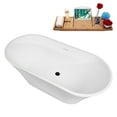 thumbnail image 4 of 59" Streamline B-280-63-BL Soaking Freestanding Tub and Tray With Internal Drain in Matte Black, 4 of 5