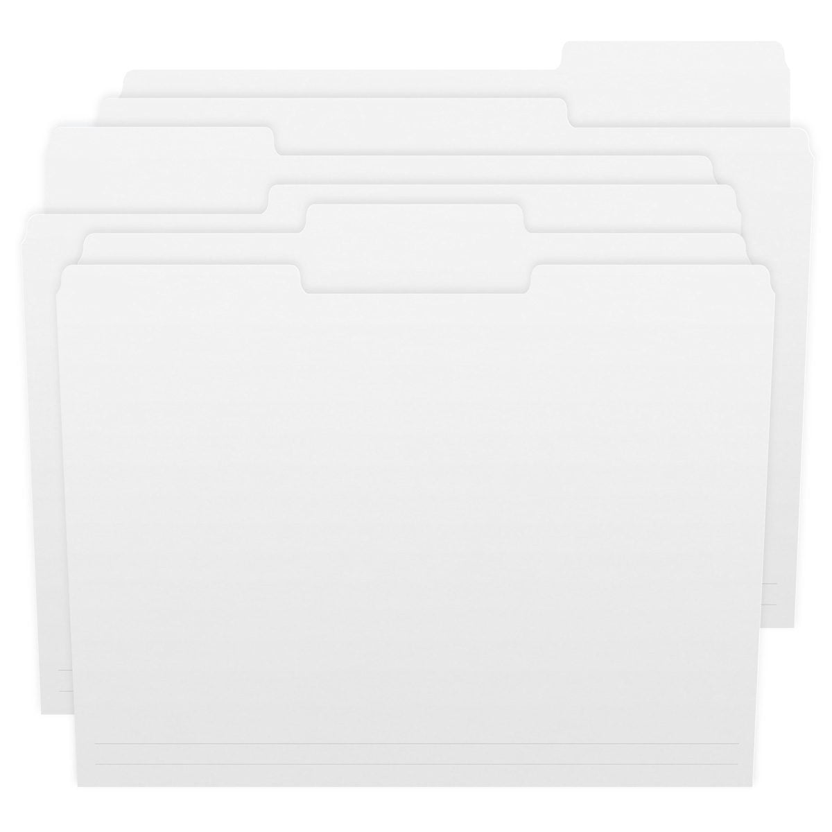 White Color File Folders, 1/3 Cut Top Tab, Letter Size, Perfect for Organizing Documents in File Drawers, Box of 100