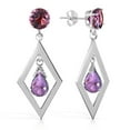 thumbnail image 2 of Galaxy Gold 14k White Gold Dangle Earrings with Amethysts, 2 of 3