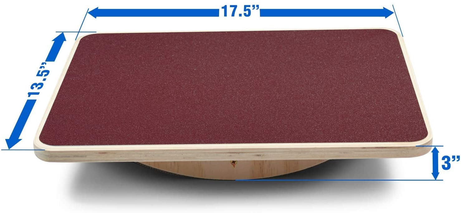 Yes4All Rocker Wooden Balance Board for Standing Desk & Rehabilitation Exercises, support 350lbs - Red