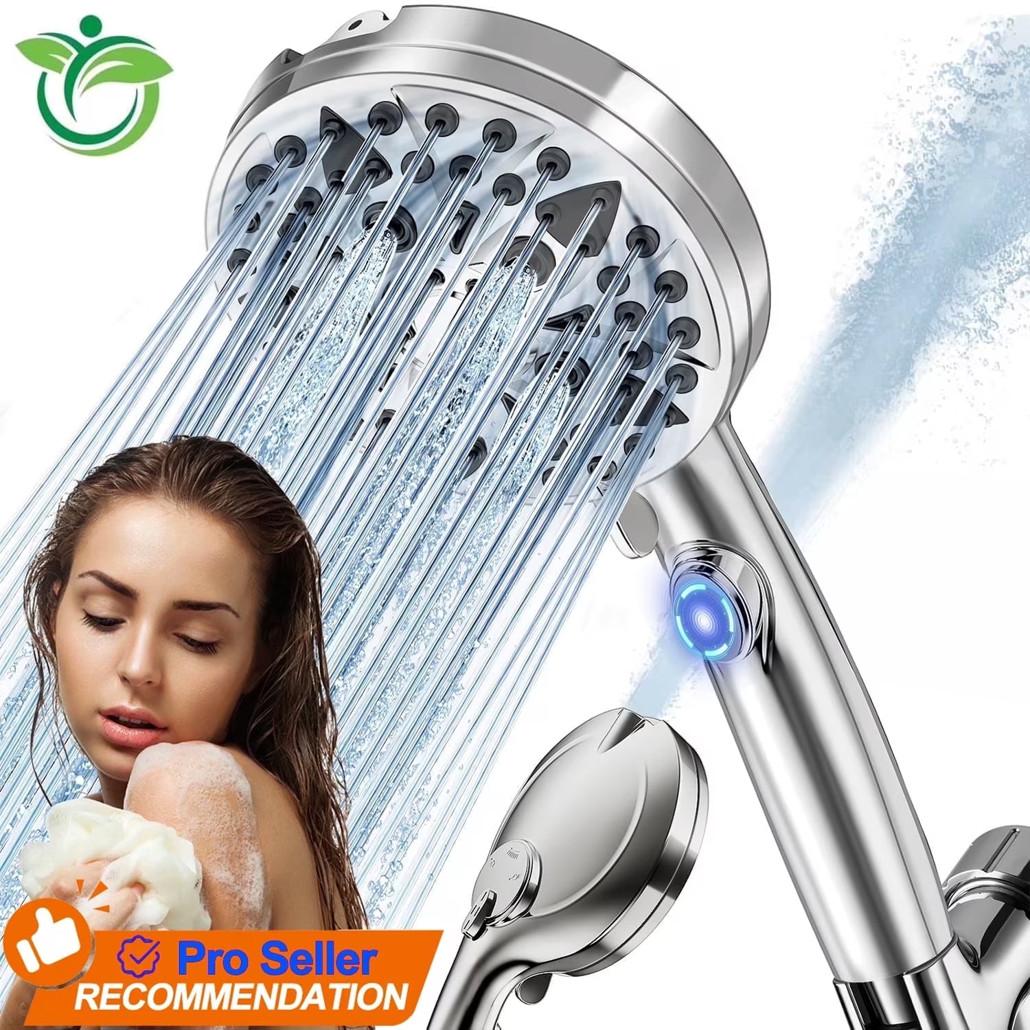 Camkey 4.8 Inch High Pressure Handheld Shower Head with 9 Modes