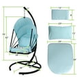 thumbnail image 4 of Geniqua Foldable Hanging Egg Chair Outdoor Patio Hammock Swing Cushion Seat Canopy Stand, 4 of 8