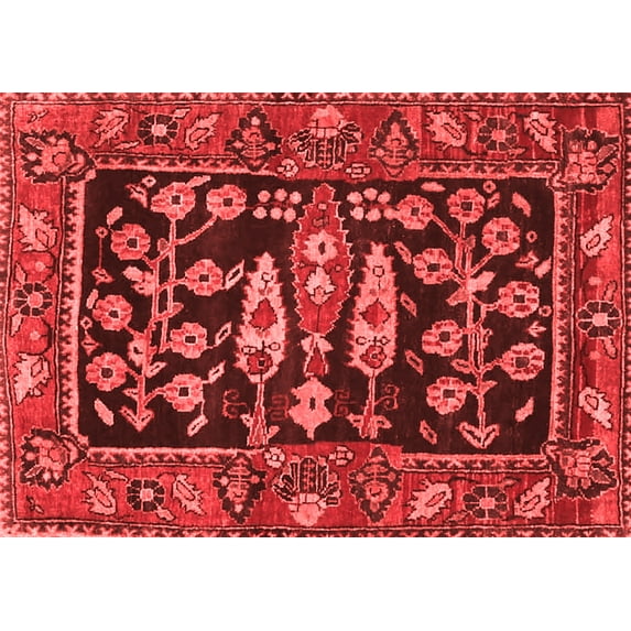 Ahgly Company Indoor Rectangle Animal Red Traditional Area Rugs, 3' x 5'