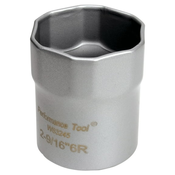 Performance Tool W83245 1/2 Dr. Rounded Lock Nut Socket, 2-9/16 In. Used on Trucks With Dana 60 Manual Hubs, Carbon Steel