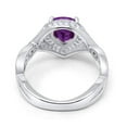 thumbnail image 3 of Pear Teardrop Engagement Ring Amethyst CZ 925 Sterling Silver Size 8, 3 of 3