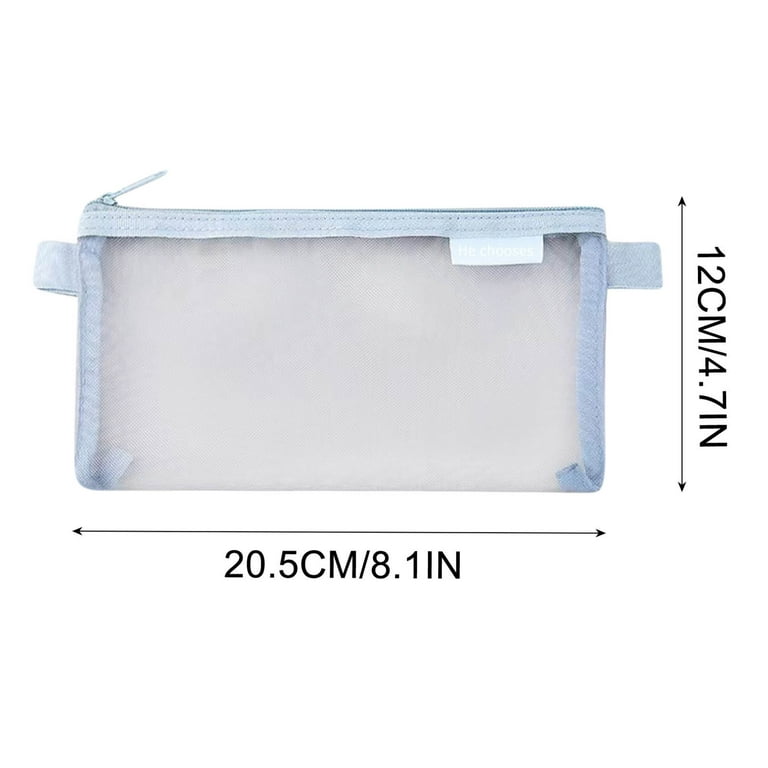 COFEST Blank Canvas Zipper Pouch For DIY CraftCanvas Makeup Bags With  Canvas Cosmetic Bag Multi-Purpose Travel Bags Pen Pencil Case Light Blue
