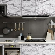 Caltero Marble Wallpaper Peel and Stick Wallpaper Black White Marble Contact Paper,24x 78.7