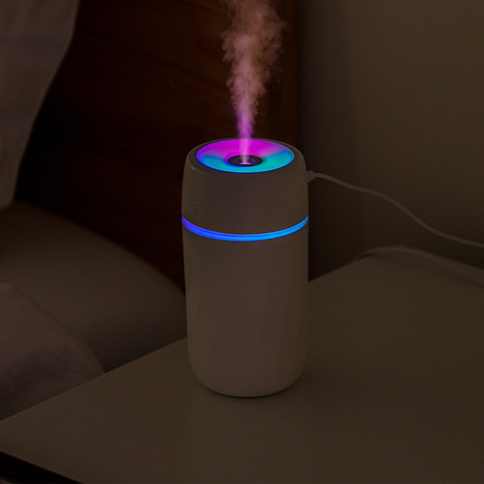 USB Humidifier With Colored Light Quiet Cool Mist Humidifier For Bedroom And Office Plants Easy To Clean Personal Desktop Cool Mist Air Humidifier Super Quiet for Car Office Home