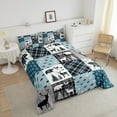 thumbnail image 3 of Hunting Bear Deer Bedding Set,Blue Buffalo Plaid Comforter Set King Rustic Lodge Cabin Patchwork Quilt Teens Adult,Pine Trees Woodland Animals Duvet Insert Farmhouse Decor, 3 of 5