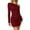 Red, variant on Yangnuo Womens Trendy One-Shoulder Long Sleeve Glitter Ruched Bodycon Mini Dresses for Women Women's Shimmering Off-shoulder Long-sleeved Bodycon Dress