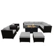 thumbnail image 1 of Innesbrook Collection 11-Piece Aluminum Patio Conversation Set with Grey Cushions and Rectangle Fire Table, 1 of 3