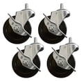 thumbnail image 3 of 3ox 4 Pack 3 inch Rubber Casters with Threaded Stem for Wire Shelving Rack, 3 of 4