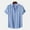 Sky Blue, variant on Awdenio Mens T-shirt Casual Stripe Turndown Short Sleeve Pocket Button Closure Shirt Blouse Summer Fashion Outdoor Sports