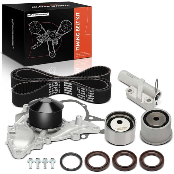 A-Premium Engine Timing Belt Kit with Water Pump Compatible with Mitsubishi Eclipse 2006-2012, Galant 2004-2009, Endeavor 2004-2008 2010-2011, Diamante 2000-2003 - 3.5L 3.8L