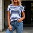 thumbnail image 5 of Otntypg Women's Striped Short Sleeve T-Shirt - Trendy Basic Athletic T-Shirts Loose Soft Crew Neck Casual Summer Tops for Work Weekend, 5 of 8
