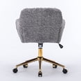 thumbnail image 3 of Office Desk Chair, Modern Swivel  Chairs with Metal Base, Task Chair with  Back Seat & Arm for Home, Bedrooms, Office, Study, Student, Adults, Make-up, Dressing Room, Gray, 3 of 9
