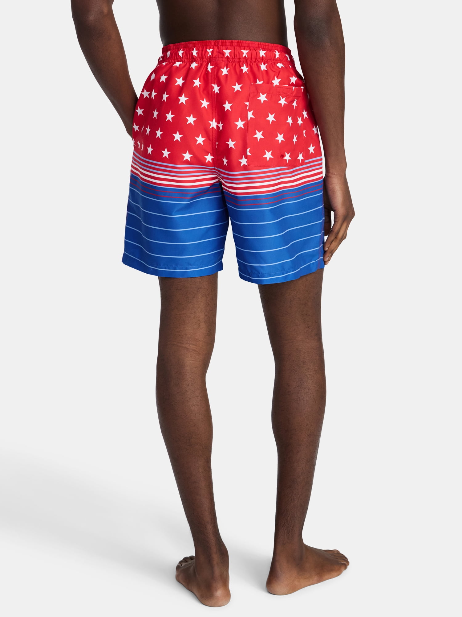 Fourth of July Men's & Big Men's Americana Swim Trunks from Way to Celebrate, 7" Inseam, Sizes S-3XL