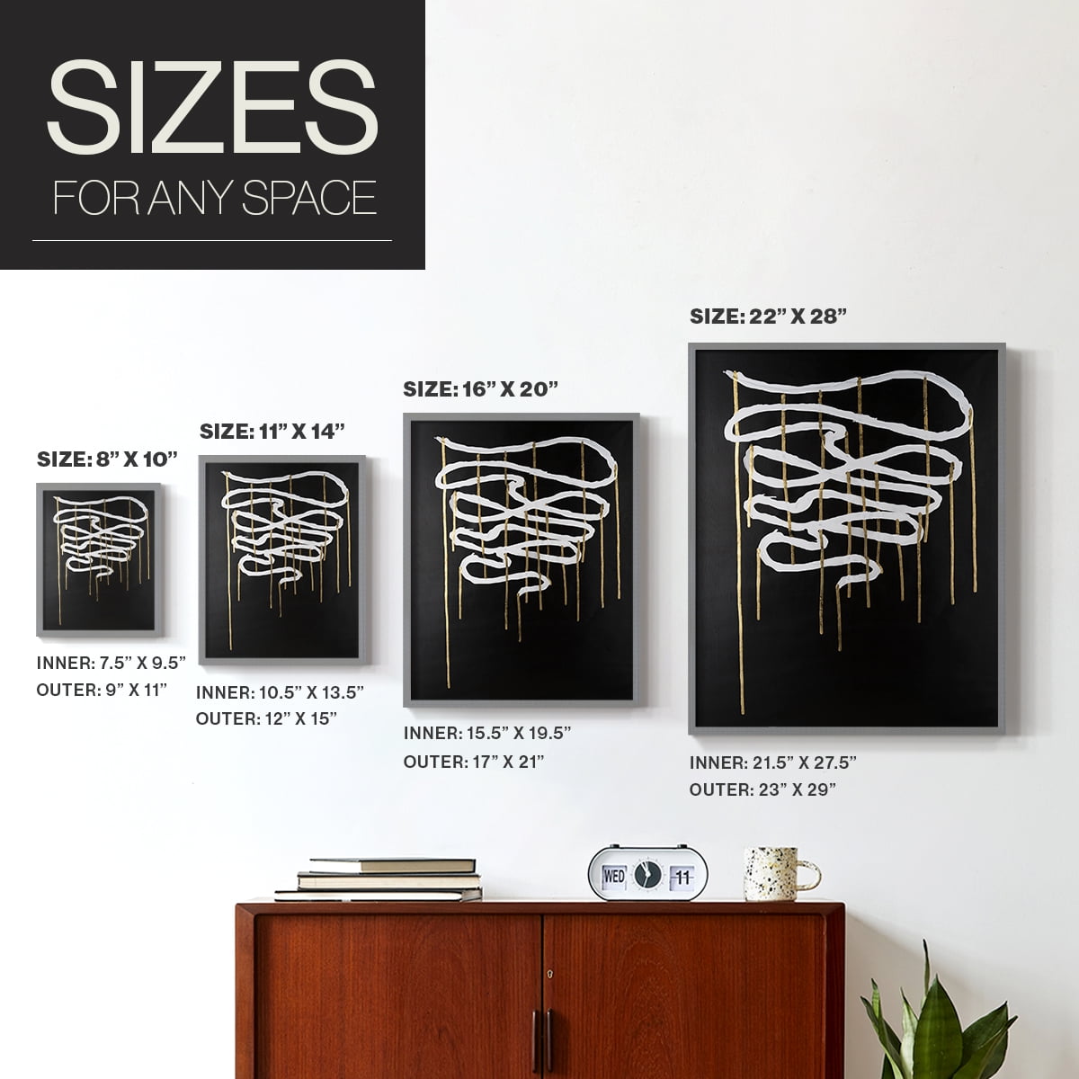 Weeping Ribbon II Framed Print in Gray Solid Wood 8 x 10 Framed Print