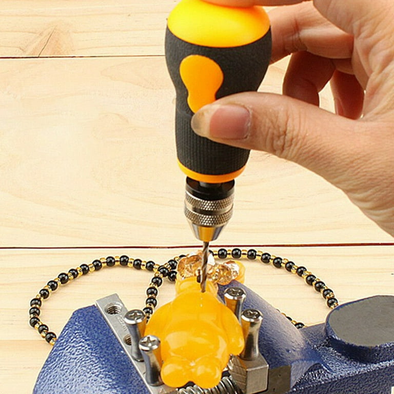 Micro Mini Portable Small Hand Drill and 10pcs Drill Bits Set Tool  0.8mm-3.0mm, Portable Hand Drill 