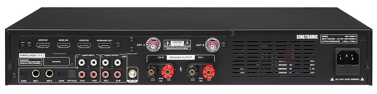 Singtronic KSP-1000Pro Professional Digital 3-in-1 Karaoke Mixing Amplifier 2 Anti-feedback Mics, 3000W