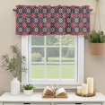 thumbnail image 3 of Retro Kaleidoscope Window Valance Curtain Blue Argyle Pattern Rod Pocket Short Curtain for Living Room, Bedroom & Kitchen Window Decor 42x12in, 3 of 8