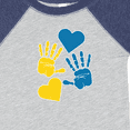 thumbnail image 4 of Inktastic Down Syndrome Awareness with Handprints and Hearts Blue and Yellow Boys or Girls Baby Bodysuit, 4 of 5