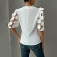 thumbnail image 5 of Karight Tops for Women Trendy Floral Lace Sleeve Round Neck Dressy Blouse Casual Summer Work Business Outfits, 5 of 9