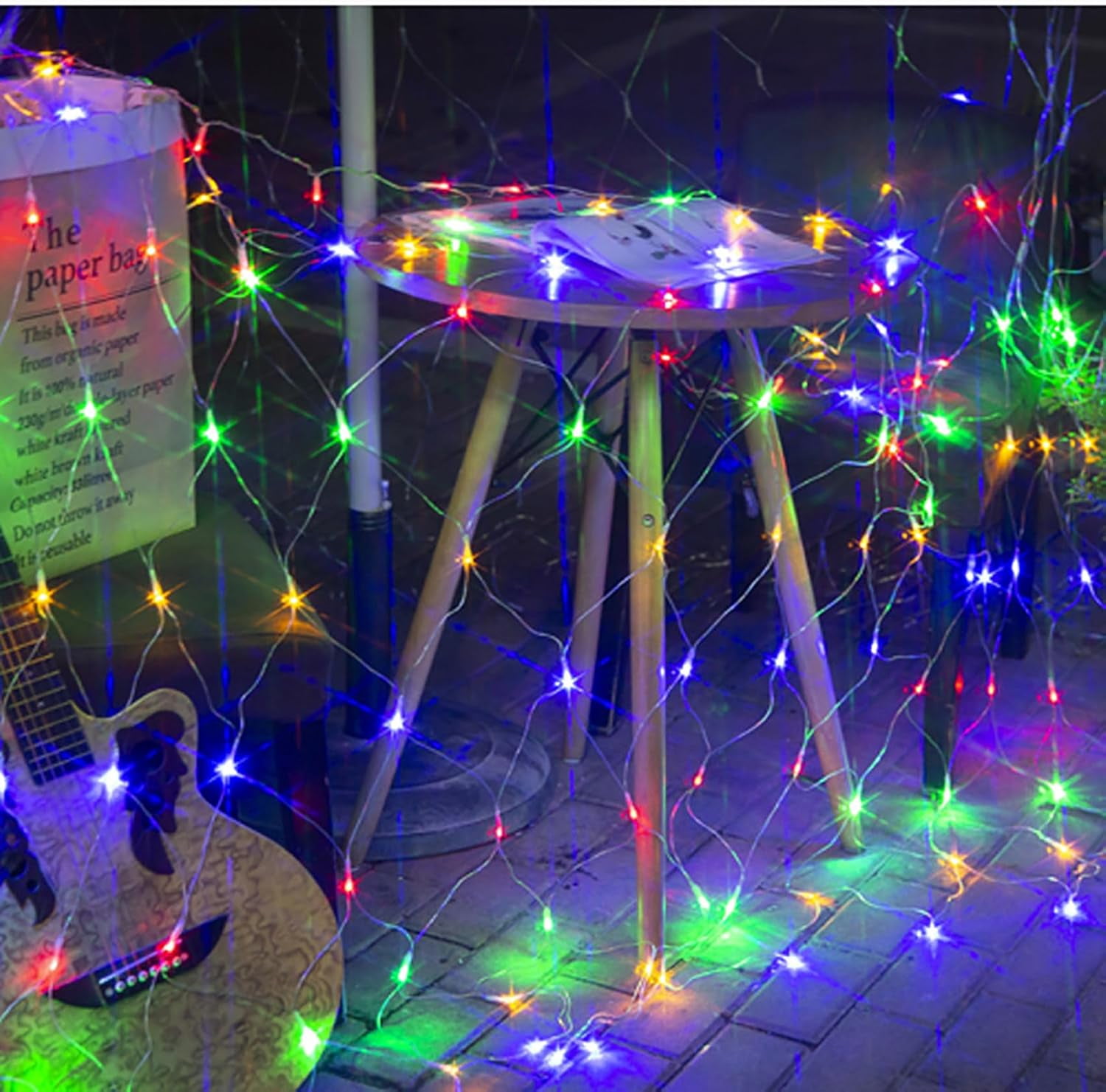 Garden Net Lights Battery Operated 2x3M 192LED Waterproof Net Mesh String Lights 8 Modes Fairy Lights for Indoor Outdoor Christmas Tree Bush Garden Backyard Décor