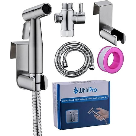 WhirlPro Stainless Steel Bidet Sprayer, Handheld Toilet Jet Spray ...