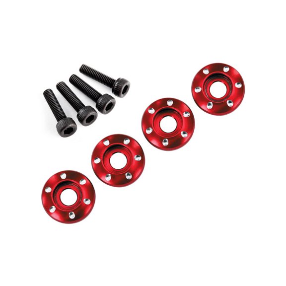 Traxxas 7668R Wheel Nut Washer Machined Aluminum Red / 3X12mm Cs (4) TRA7668R