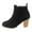 Black, variant on Womens Ankle Boots Suede Splice High Stacked Heel Dressy Fall Booties Comfy Round Toe Zipper Pumps Shoes