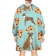 thumbnail image 2 of Wearable Oversized Blanket,Boxer Dog Pitbull Terriers Dog and Pizza Wearable Blanket Hoodie for Adults,Cozy Hooded Blankets with Super Pockets,Super Warm Fuzzy Pullover for Women & Men, 2 of 6