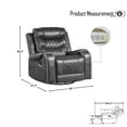 thumbnail image 5 of OakvillePark Ridder Polished Microfiber Upholstered Swivel Glider Reclining Chair, Gray, 5 of 6