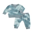 thumbnail image 1 of Baby Boy Girl Tie Dye Long Sleeve Pullover Sweatshirt Tops Drawstring Pants, 1 of 6