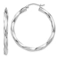 thumbnail image 1 of 14k White Gold 3mm Twisted Hoop Earrings TC357, 1 of 3