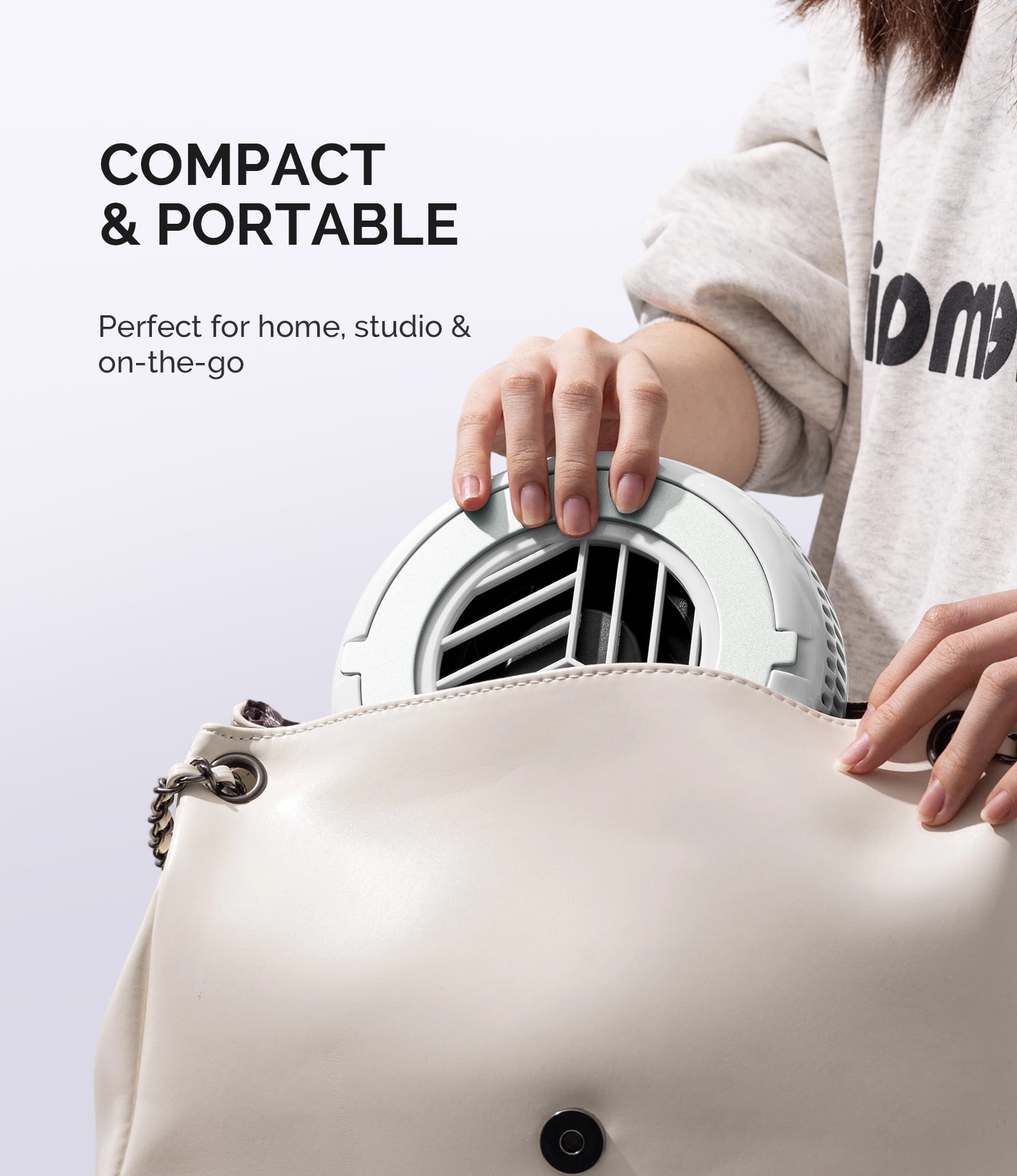 MelodySusie Mini Nail Dust Collector,HProA 6000RPM Portable Suction Vacuum Fan with 30 Pcs Filter Papers,White