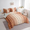 thumbnail image 3 of jejeloiu Vintage Aztec Print 7 Pieces Bedding Comforter Set,Ancient Triangle Circle Full Bedding Set,Brown Beige Fitted Sheet Flat Sheet For Adults,Luxury Bedroom Decor Reversible, 3 of 8